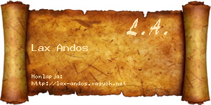 Lax Andos névjegykártya